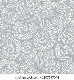 Seamless pattern with hand drawn spiral shells. Marine theme. Vector illustration.