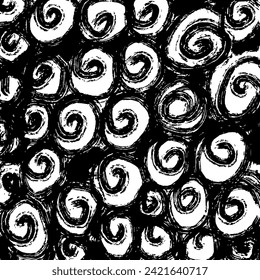 Seamless pattern with hand drawn spirals. Vector illustration.