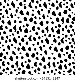 Seamless pattern with hand drawn spot shapes. Cow skin pattern vector illustration.