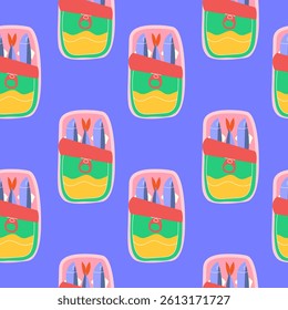 Seamless pattern with hand drawn sprats