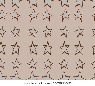 Patrón sin inconvenientes con estrellas dibujadas a mano. Doodle. Ilustración vectorial. EPS 10