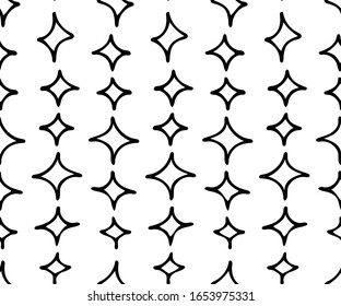 Patrón sin inconvenientes con estrellas dibujadas a mano. Doodle. Ilustración vectorial. EPS 10