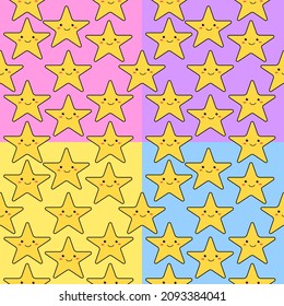 Seamless pattern with hand drawn Stars. Background for textile, wrapping paper, fashions,illustrations.