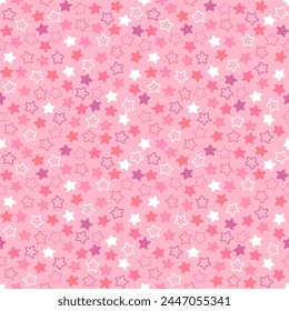 Seamless pattern with hand drawn stars. Background for textile, wrapping paper, fashion, illustration.