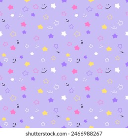 Seamless pattern with hand drawn Stars. Background for textile, wrapping paper, fashion, illustration.