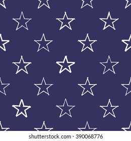 Seamless pattern with hand drawn stars