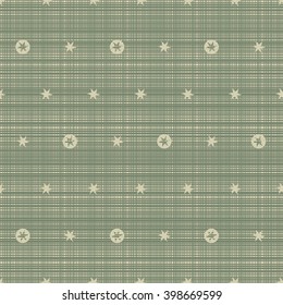 seamless pattern with hand drawn stars on a green background with texture