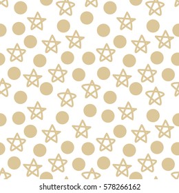 Seamless pattern with hand drawn stars on  background. Sky background. Vector illustration.