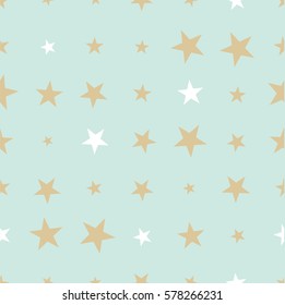 Seamless pattern with hand drawn stars on  background. Sky background. Vector illustration.