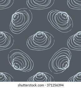 Seamless pattern with hand drawn straw hats. 