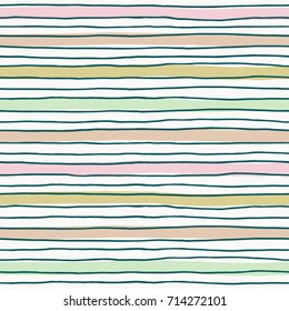 Seamless pattern with hand drawn stripes in pastel colors
