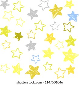 Seamless pattern of hand drawn style star pattern