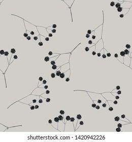 Seamless pattern with hand drawn stylized gypsophila