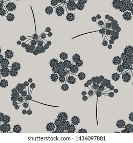 Seamless pattern with hand drawn stylized angelica
