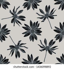 Seamless pattern with hand drawn stylized jerusalem artichoke