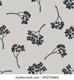 Seamless pattern with hand drawn stylized rosemary everlasting