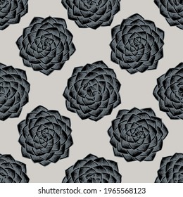 Seamless pattern with hand drawn stylized camellia japonica