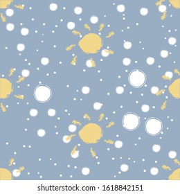 Seamless pattern with hand drawn suns on simple background. Vector Illustration