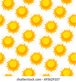 Seamless pattern with hand drawn suns. Design your background or web screensavers. Sun space. Seamless pattern.