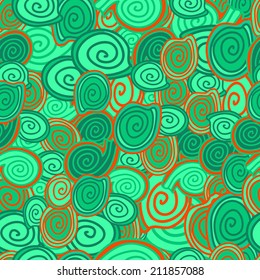 Seamless pattern with hand drawn swirls, clipping mask is used, vector illustration