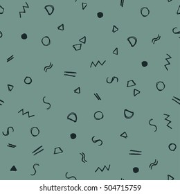 Seamless pattern with hand drawn symbols