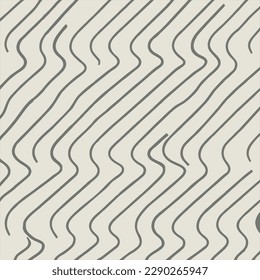 Seamless pattern with hand drawn texture. The diagonal freehand line is uneven. Monochrome background with simple lines