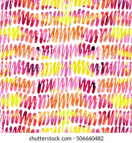 Seamless pattern with hand drawn textures. Watercolor background.