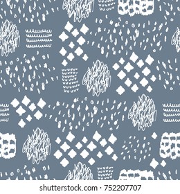 Seamless pattern with hand drawn textures.
