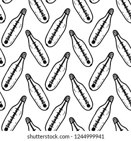Seamless pattern hand drawn thermometer doodle. Sketch style icon. Decoration element. Isolated on white background. Flat design. Vector illustration.