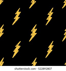 Seamless pattern with hand drawn thunderbolt