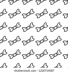 Seamless pattern hand drawn tie. Doodle black sketch. Sign symbol. Decoration element. Isolated on white background. Flat design. Vector illustration.