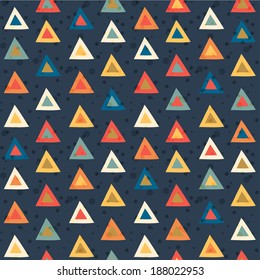 The seamless pattern with hand drawn triangles