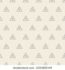 Seamless pattern with hand drawn triangles. Vector abstract background