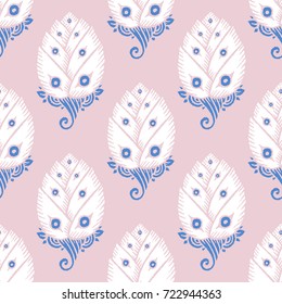 Seamless pattern with hand drawn tulips. Vector Illustration