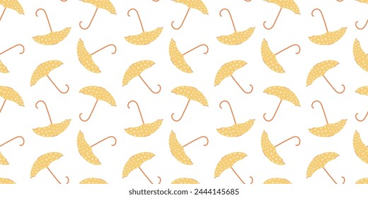 Seamless pattern with hand drawn Umbrellas. Rainy weather background.
