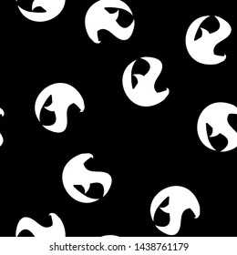 Seamless pattern of hand drawn vector hawk isolated on black background. Fantastic dragon icon. Freehand seamless silhouette of mythology aminal. Fantasy outline illustration.