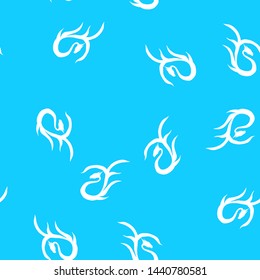 Seamless pattern of hand drawn vector dragon isolated on white background. Fantastic dragon icon. Freehand seamless silhouette of mythology aminal. Fantasy outline illustration.