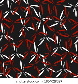 Seamless pattern with hand drawn vector flowers,modern geometric ornament,illustration for wrapping and textile,nature print on black background,abstract botanical motif for wallpaper and cover design