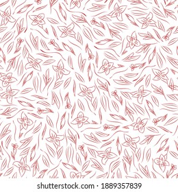 Nahtloses Muster mit handgezeichneten Vektorblumen. Design für Textilien, Plakate, Etiketten.