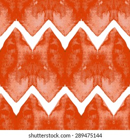 Seamless pattern with hand drawn water-colour hexagon and zigzag.