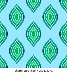Seamless pattern with hand drawn water-colour rhombus.