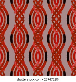 Seamless pattern with hand drawn water-colour chains. Classic design