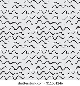 Seamless pattern. Hand drawn waves