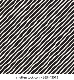 Seamless pattern with hand drawn waves. Abstract background with wavy brush strokes lattice. Black and white freehand lines texture.