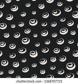 Seamless pattern with hand drawn whimsical brush strokes. Brush swashes texture. Random geometric graphic design elements. Scrapbook wallpaper. Vector illustration