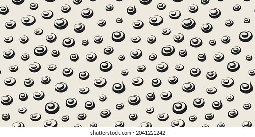 Seamless pattern with hand drawn whimsical swashes. Random geometric graphic design elements. Vector illustration