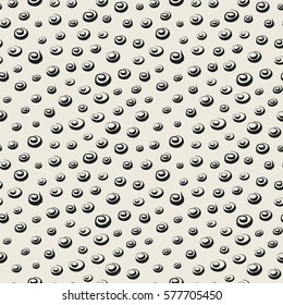 Seamless pattern with hand drawn whimsical swashes. hand painted with ink brush. Random geometric graphic design elements. Scrapbook wallpaper. Brush strokes texture. Vector illustration