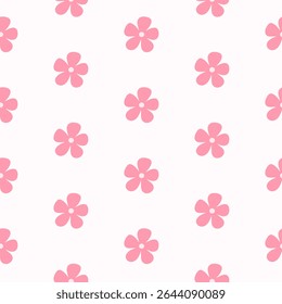 Seamless pattern of hand drawn wild doodle flowers on isolated background. Design for mother’s day, springtime and summertime celebration, scrap booking, wedding invitation, textile, home decor.