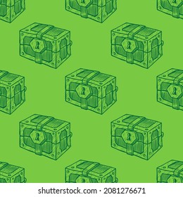 patrón ininterrumpido de pecho dibujado a mano sobre fondo verde