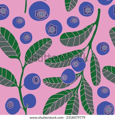 Similar – Image, Stock Photo Blueberry pattern on pink and blue background